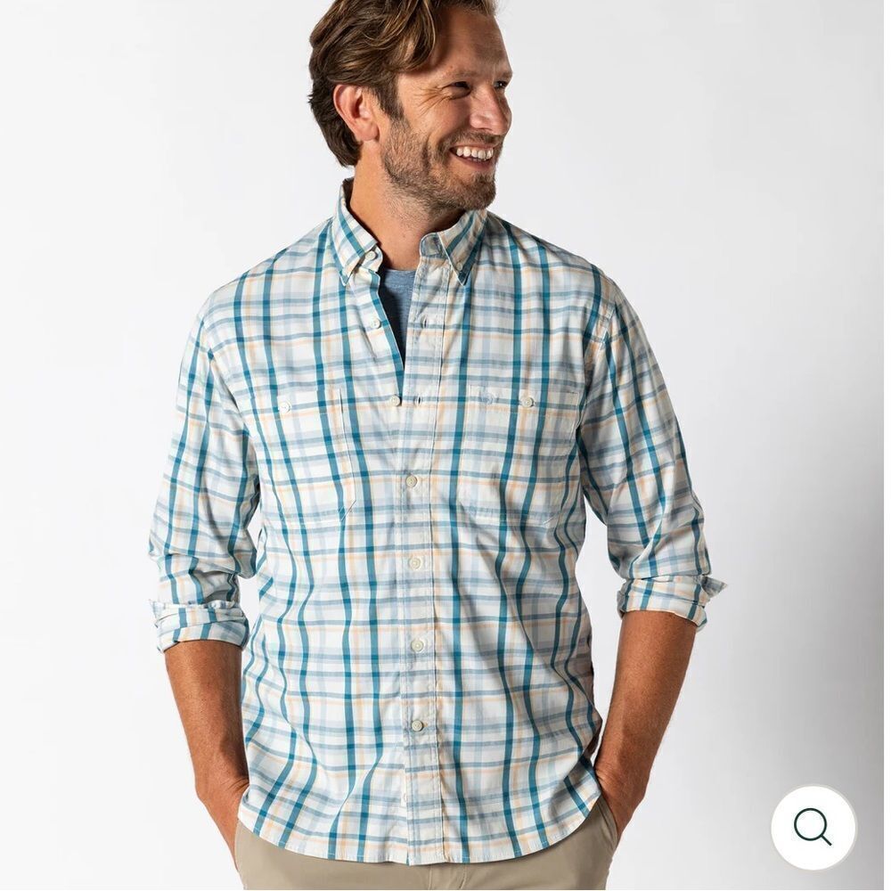 Duck Head Performance Poplin  Plead Guide Shirt NEW MEDIUM